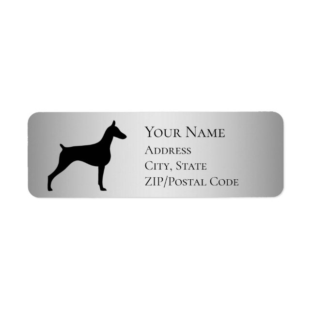Doberman Silhouette Return Address Label (Front)