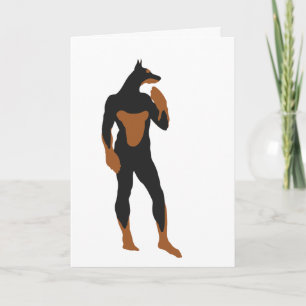DoberMan Superhero Greeting Card Template