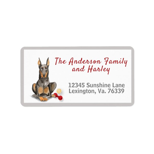 Doberman Toys Home Return Address    Label (Front)