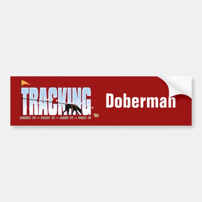 Doberman Tracking Bumper Sticker (Front)