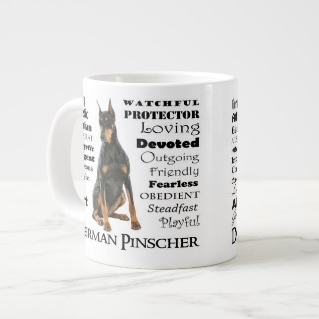 Doberman Traits Jumbo Mug (Front Left)
