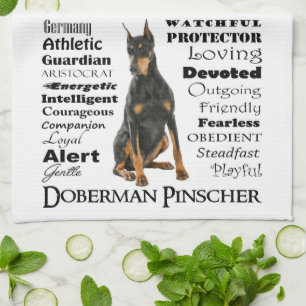 Doberman Traits Kitchen Towel