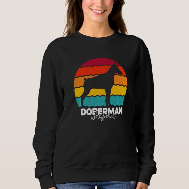 Doberman Whisperer Retro Vintage Premium Sweatshirt (Front)
