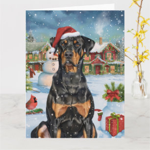 Doberman Winter Wonderland Christmas Joy  Card