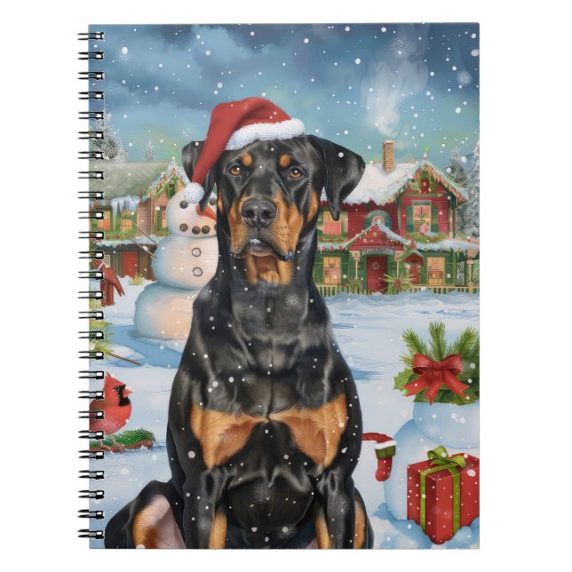 Doberman Winter Wonderland Christmas Joy  Notebook (Front)