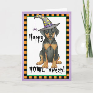 Doberman Witch Card