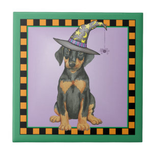 Doberman Witch Tile