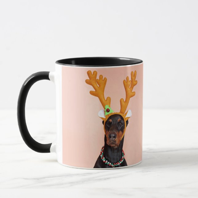 Doberman with Horns of a Deer Mug (Left)