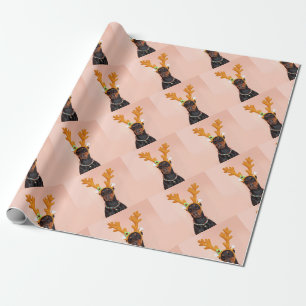 Doberman with Horns of a Deer Wrapping Paper