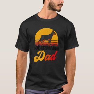 Dobermann Dad Retro Dog Owner Walking The Dog Dogs T-Shirt