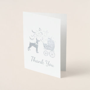 Dobermann Dog Baby Shower Puppy Dobie Pinscher Foil Card