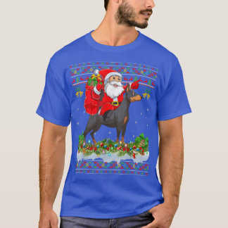 Dobermann Dog Lover Ugly Santa Riding Dobermann Ch T-Shirt