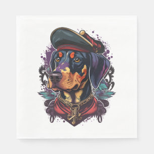 Dobermann Dog Pirate Napkin
