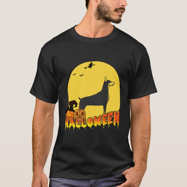 Dobermann Halloween T-Shirt (Front)