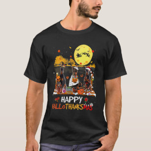 Dobermann Happy Hallothanksmas Halloween Thanksgiv T-Shirt