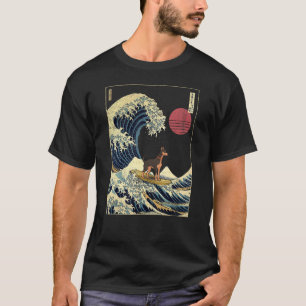 Dobermann Japanese Kanagawa Wave Surf Dog T-Shirt