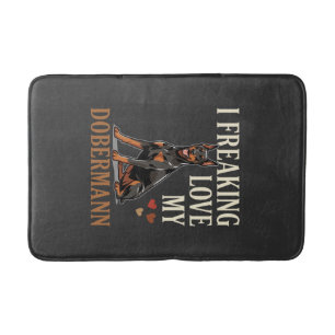 Dobermann Love Dog Lover Bath Mat