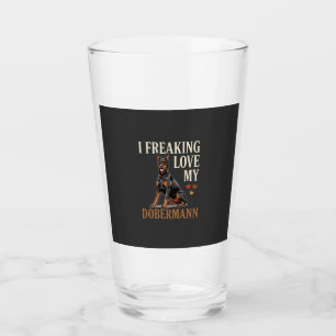 Dobermann Love Dog Lover Glass