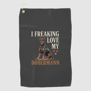 Dobermann Love Dog Lover Golf Towel
