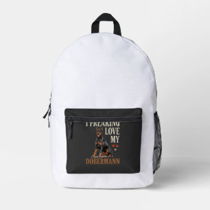 Dobermann Love Dog Lover Printed Backpack