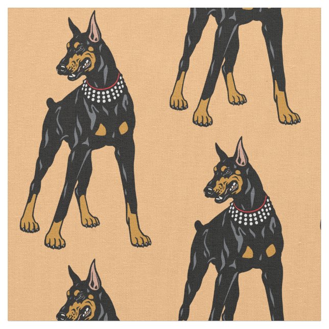 Dobermann or Doberman Pinscher dog Fabric (Close Up)