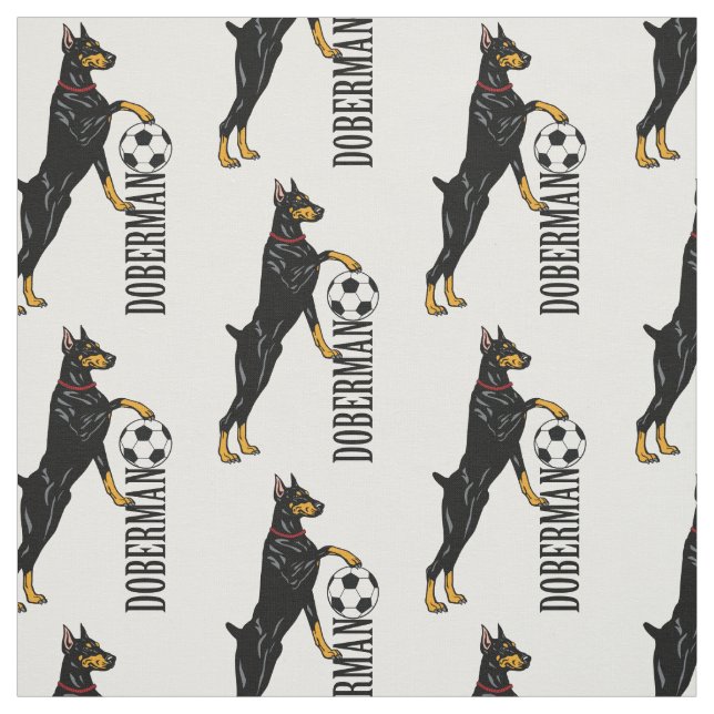 Dobermann or Doberman Pinscher dog Fabric (Swatch)