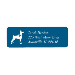 Dobermann Pinscher Baby Shower Return Address Label