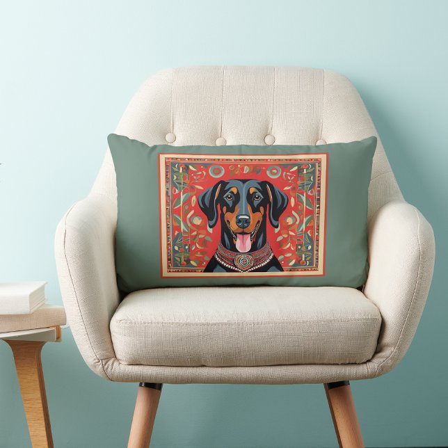 Dobermann Pinscher Cut Back Support Sofa Lumbar Cushion (Creator Uploaded)