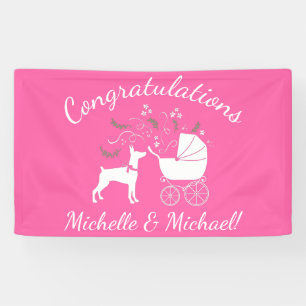 Dobermann Pinscher Dog Baby Shower Puppy Dobie  Banner