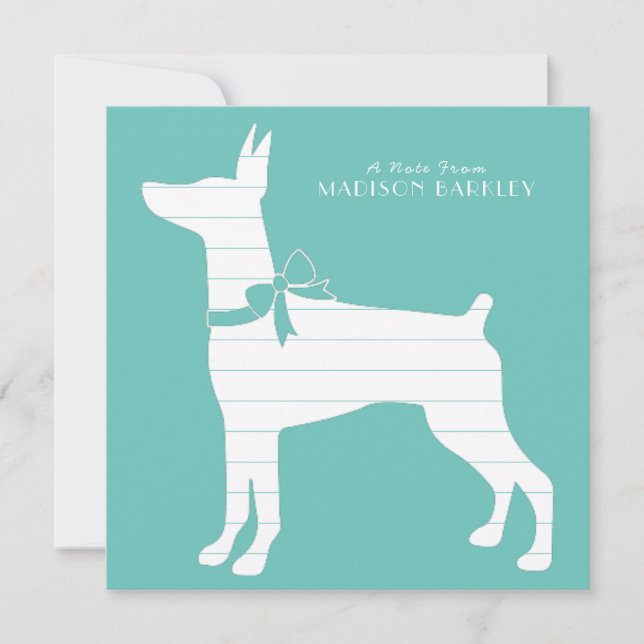 Dobermann Pinscher Dog Puppy Dobie Thank You Card (Front)