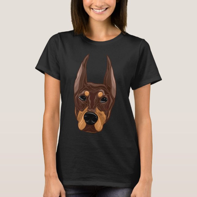 Dobermann Red And Rust T-Shirt (Front)