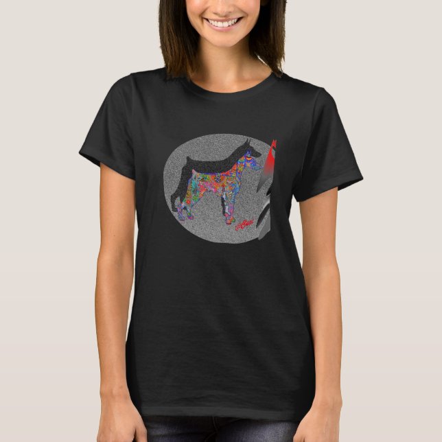 Dobermans art w chalk T-Shirt (Front)
