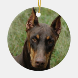 Dobermans Ceramic Tree Decoration