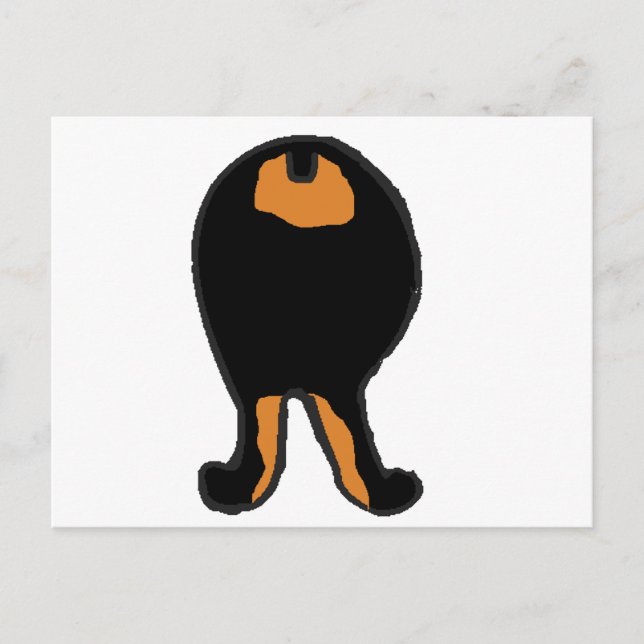 dobie 2 sided dog butt cartoon black and rust postcard (Front)