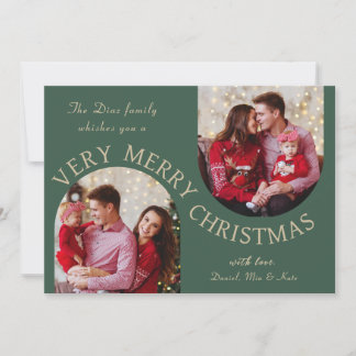 Doble Arch green Very Merry Christmas Photo Card