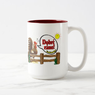 Dobré ráno!  Good morning in Czech! Two-Tone Coffee Mug