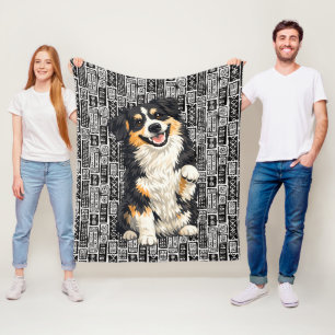 DOBRO Aussie Australian Shepherd Fleece Blanket