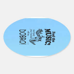 Dobro Feel The Music Oval Sticker