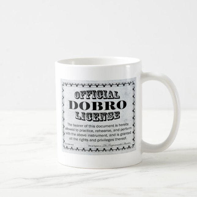 Dobro License Coffee Mug (Right)
