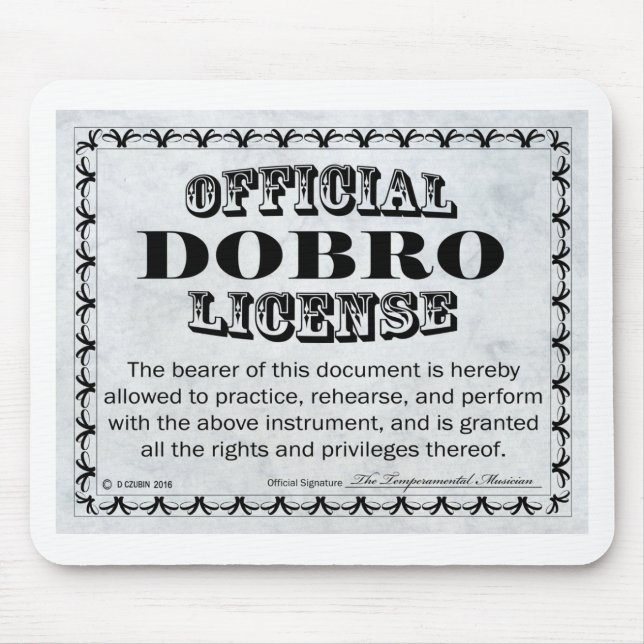 Dobro License Mouse Pad (Front)
