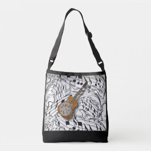 DOBRO ON MUSIC NOTES  CROSSBODY BAG