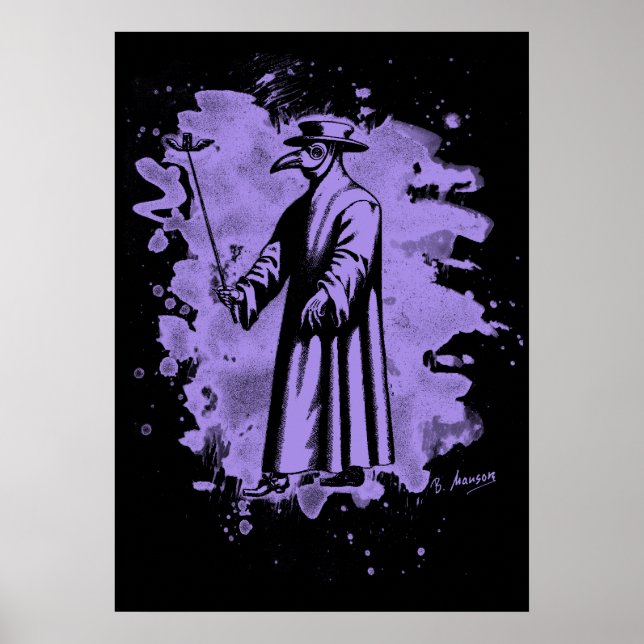 Doc beak - Plague doctor – bleached violet Poster (Front)