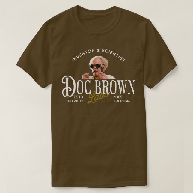 Doc Brown Labs Inventor Scientist Est 1985 T-Shirt (Design Front)