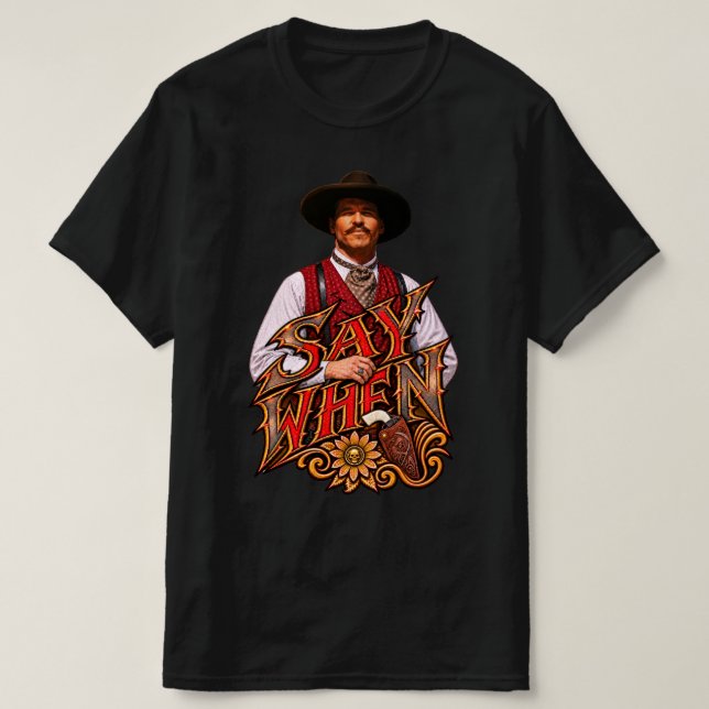 Doc Holliday Old West Gunslinger Western Art T-Shirt (Design Front)