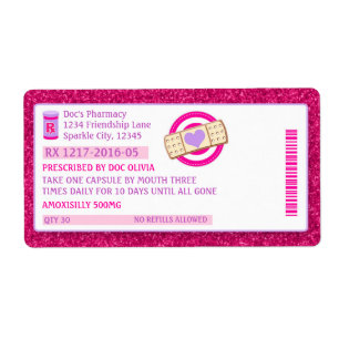 Doc Prescription Bottle Labels Sparkle