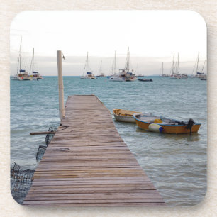 Dock and lobster pots coaster