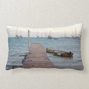 Dock and lobster pots lumbar cushion