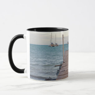 Dock and lobster pots mug