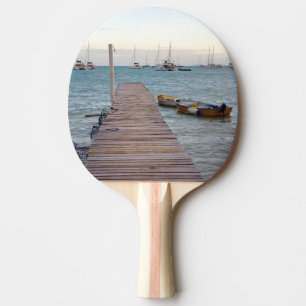 Dock and lobster pots ping pong paddle