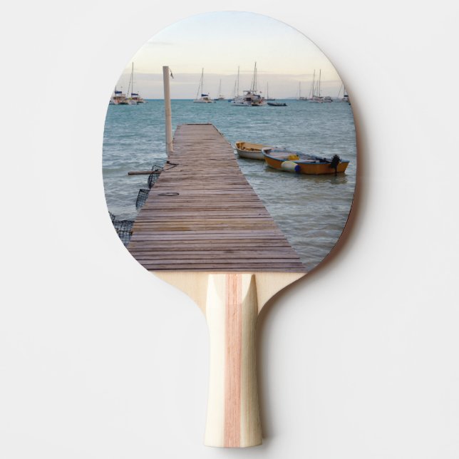 Dock and lobster pots ping pong paddle (Front)